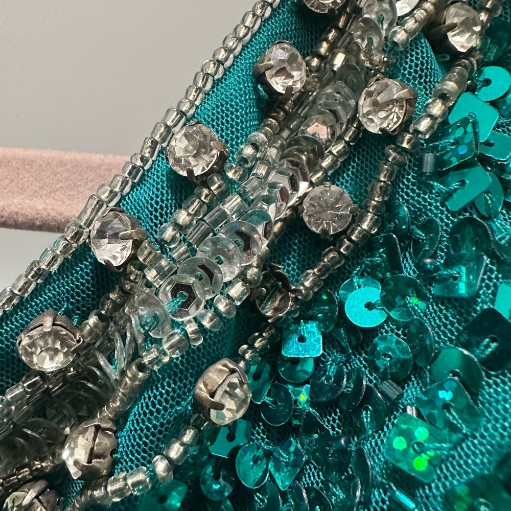 Scalia Emerald Green Sequin Gown sz 8 - Picture 13 of 14